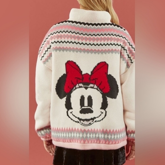 NWT Disney Minnie Mouse Zip-Up Sweater - Picture 4 of 5